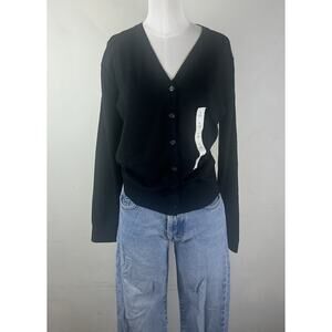 Banana Republic Forever Sweater Women Black Medium Preppy Office Sweater NWT